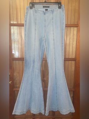Light Blue Flared Panel Jeans